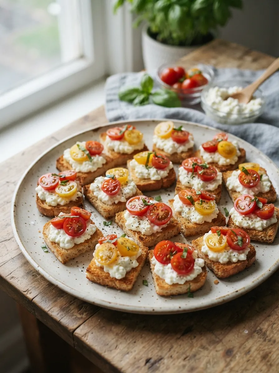 Cottage Cheese Toast Bites