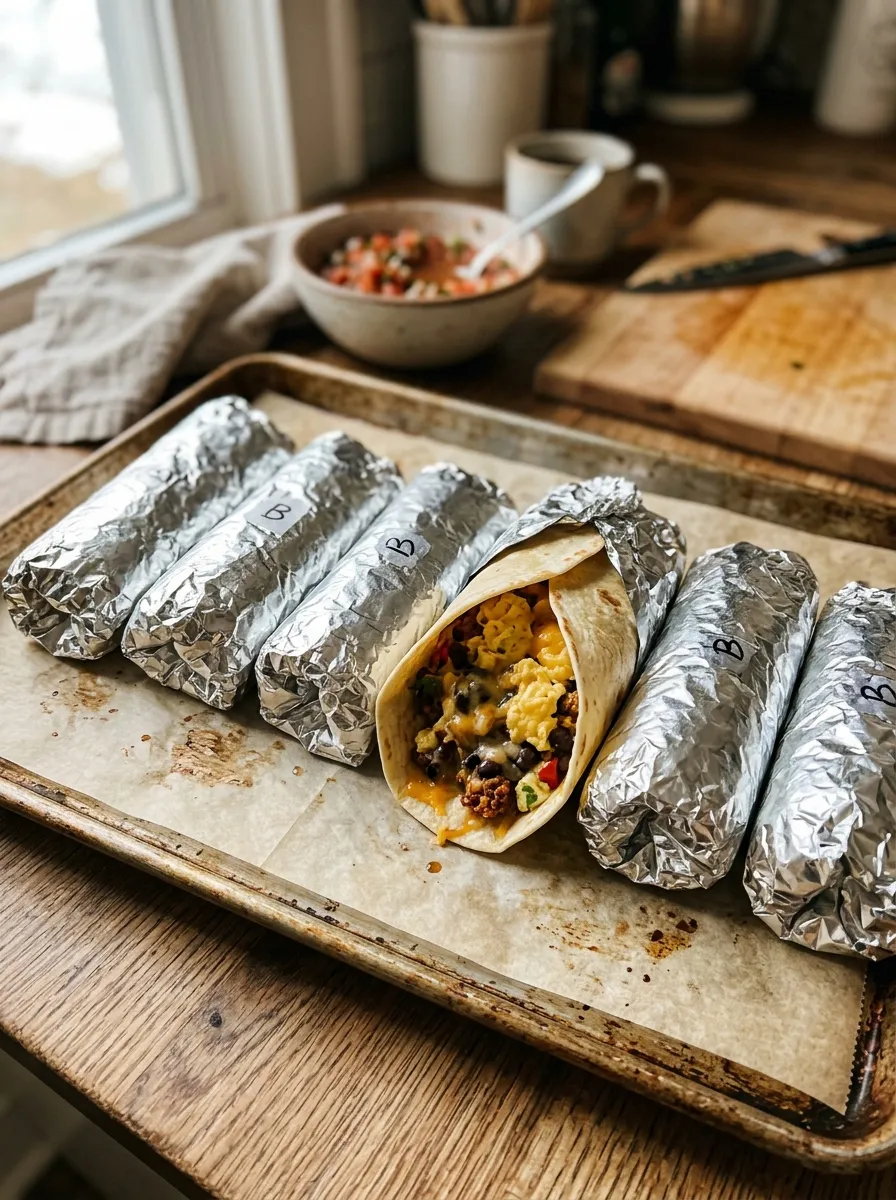Freezer Breakfast Burritos