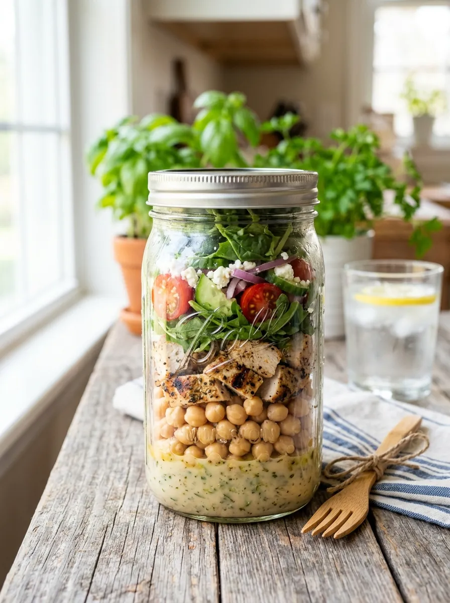 Grilled Chicken Salad Jars