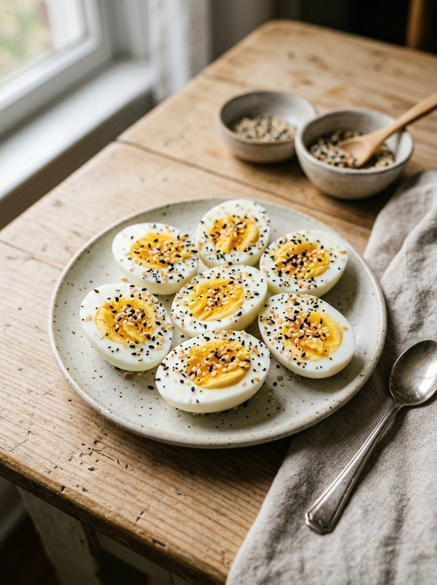 Hard Boiled Eggs with Everything Seasoning