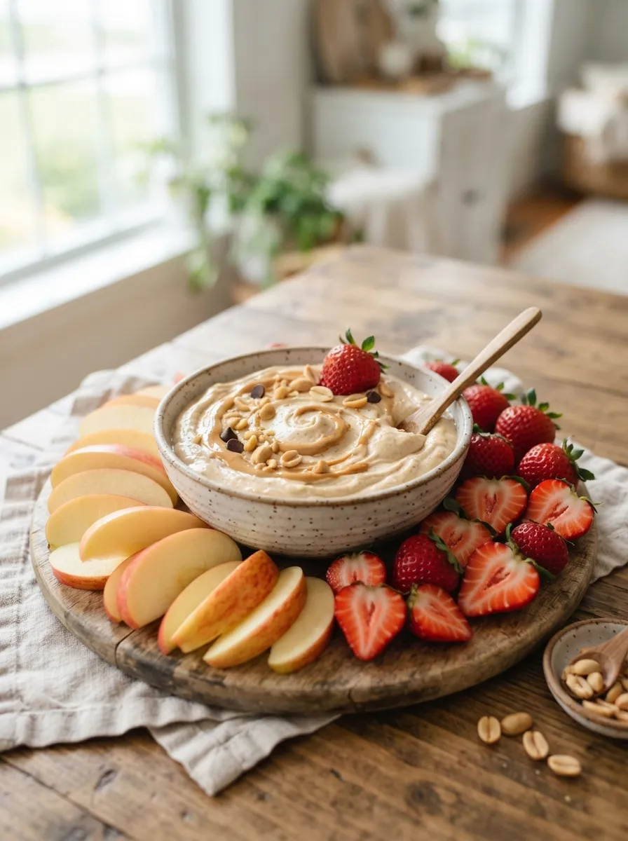 Peanut Butter Yogurt Dip with Fruit