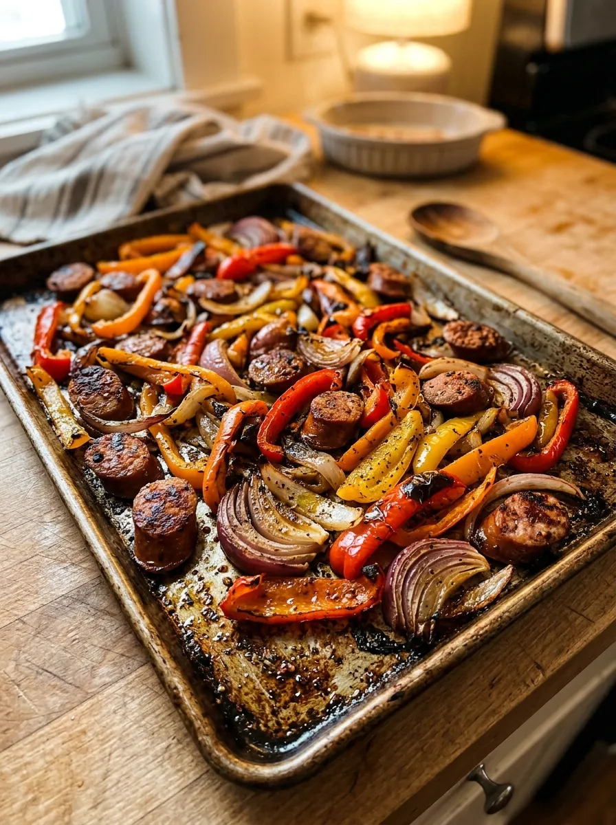 Sheet Pan Sausage and Peppers