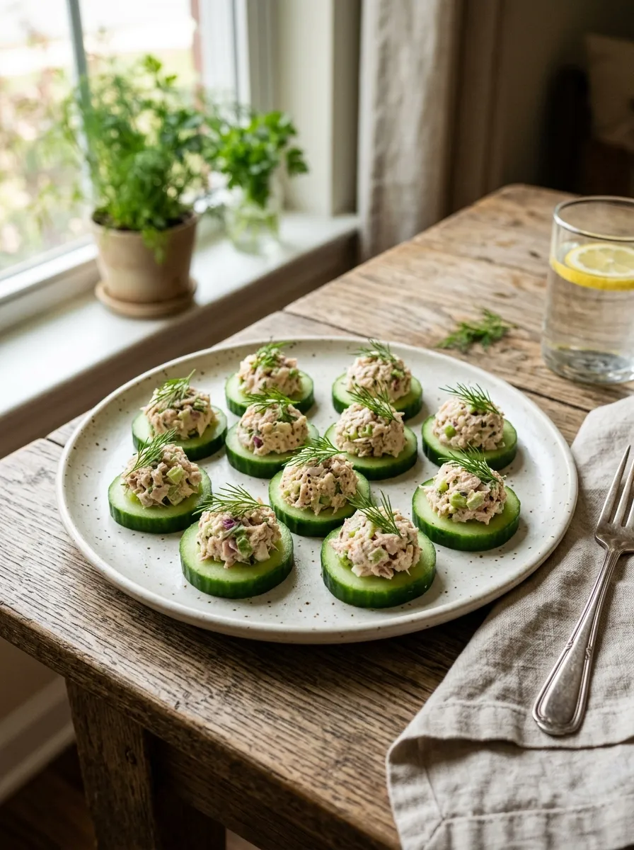 Tuna Salad Cucumber Bites